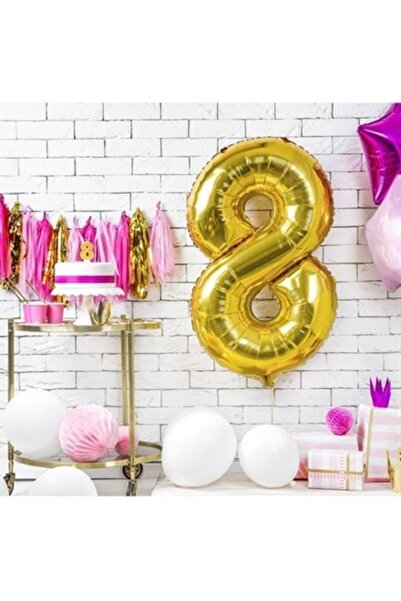 Deniz Party Store 40 بوصة 100 سم (8) بالون من رقائق الفويل بثمانية أرقام ذهبي...