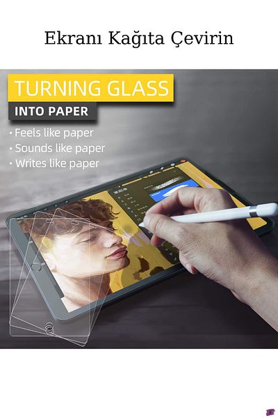Fuchsia 100% Apple Ipad 10.5 Inch 7th Generation Screen Protector Real Paper Feel Stylus Pen Compatible