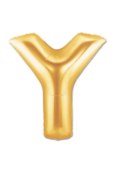 Deniz Party Store 40" Inch 100 cm (Y) Letter Foil Balloon Gold Gold