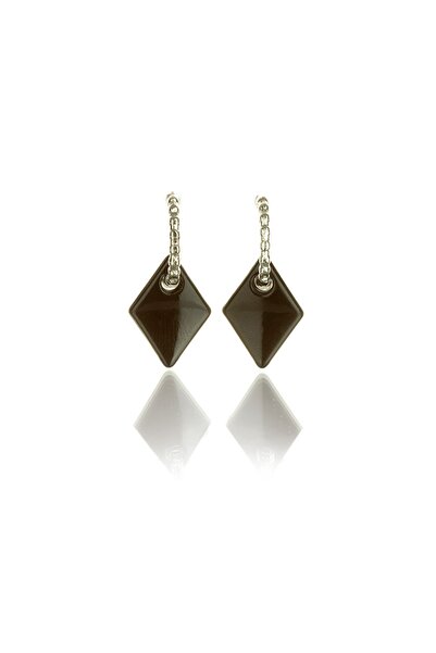 Leerybee أقراط بلاط مضادة للحساسية باللون الأسود اللامع