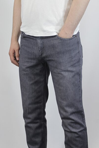 Moda Tint Erkek Regular Fit Yüksek Bel Gri Kot Pantolon