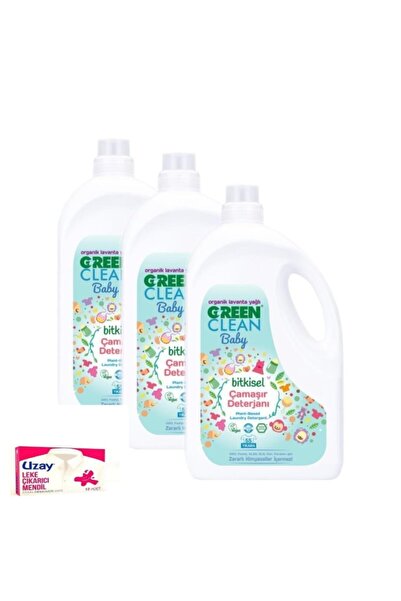 Green Clean Baby Çamaşır Deterjan 2750 Ml 3 Adet + Uzay Leke Çıkarıcı Mendil ...