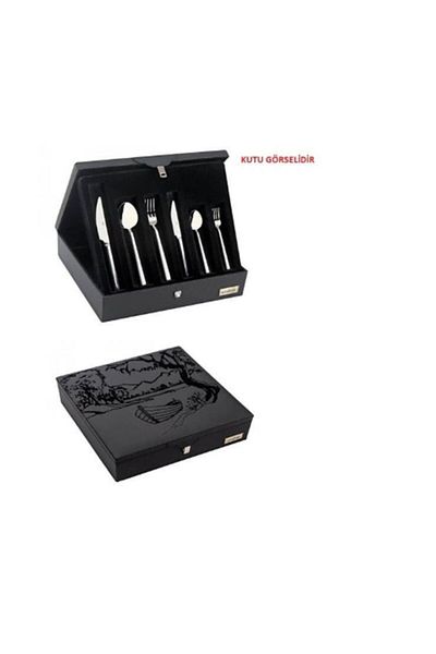 Nehir Fulya Plain 89 PiecesFork Spoon Knife Set with Leather Bag