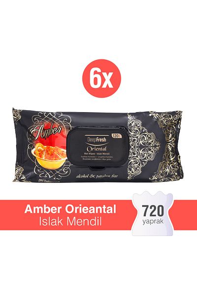 Deep Fresh Oriental Wet Wipes Amber 6 x 120 Sheets