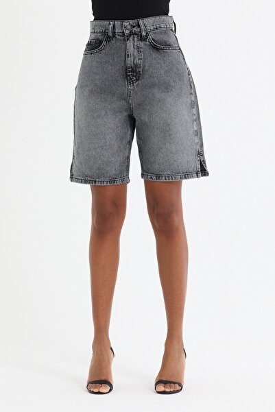 cracpot Kadın Siyah Slouchy Şort (kemer Dahil)