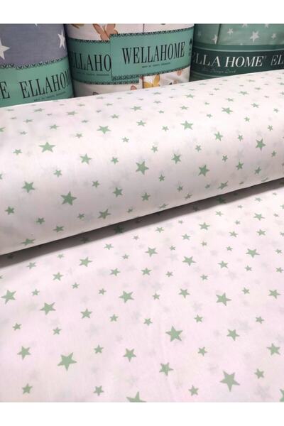 Wella Home М'ятні зірки на білому тлі Поплін / Акфіл Тканина 240 см ширина