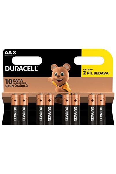 Duracell Alkalin Aa Kalem Pil 6+2 Adet /