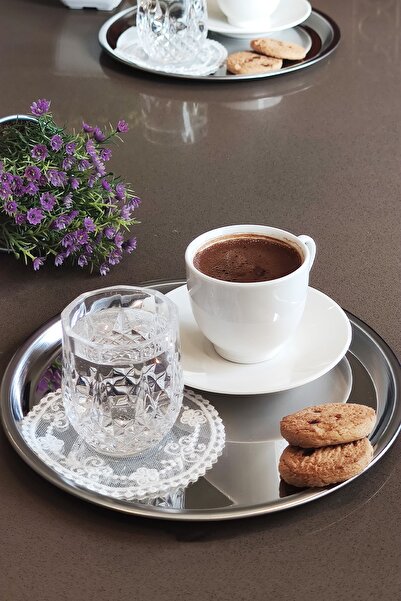 KHAKMA Steel Service Presentation Tray Coffee Tray 2 Pieces