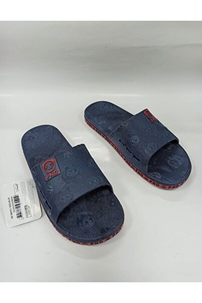 GEZER Unisex Lacivert Kırmızı Kaydırmaz Plastik Terlik