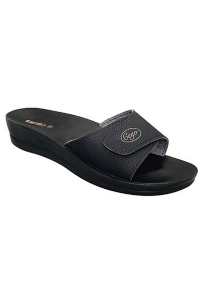 Ceyo Women's Black Minerva Velcro Orthopedic Slippers