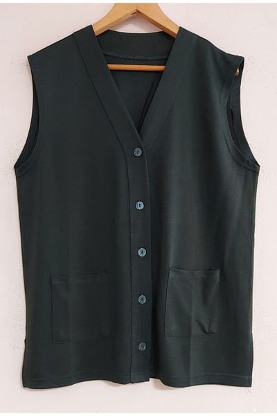 SİNAY Women's Summer Pocketed Mother Combed Cotton Vest