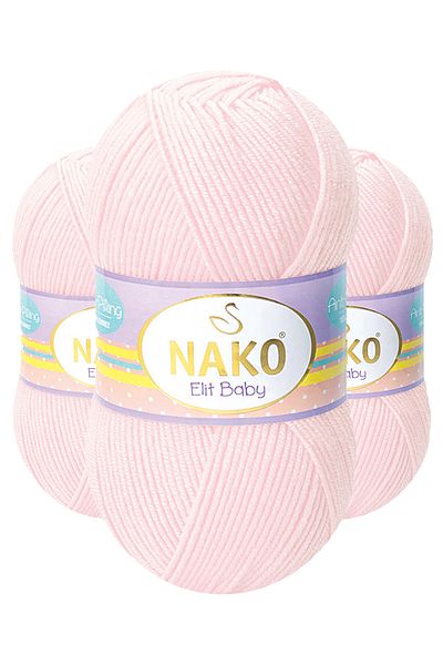 NAKO Elit Baby Μη Πιτυρισμένο Baby Floss Anti Pilling 5 τεμάχια 02892 Απαλό Ροζ