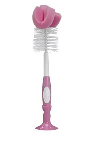 Dr.Brown's فرشاة تنظيف اللهاية والزجاجة من دكتور براون باللون الوردي