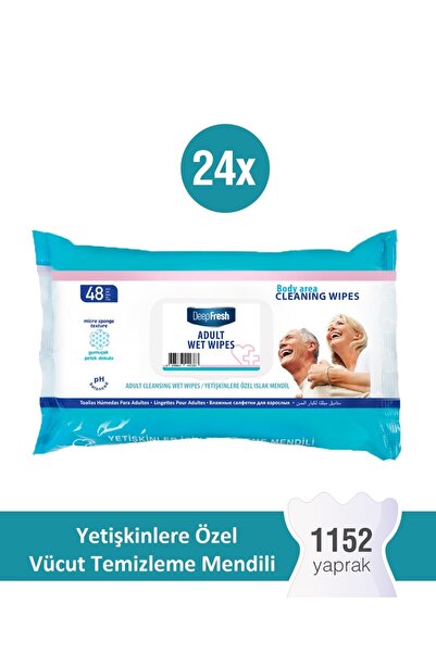 Deep Fresh Yetişkin Vücut Temizleme Mendili 24 x 48 Yaprak