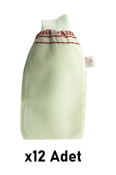 Kelebek Kese Butterfly Thick White Bath Bath Bladder with Elastic 12 Pieces