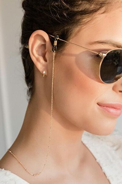 Genel Markalar Kadın Gold Minik Top Model Zincir Gözlük Askısı