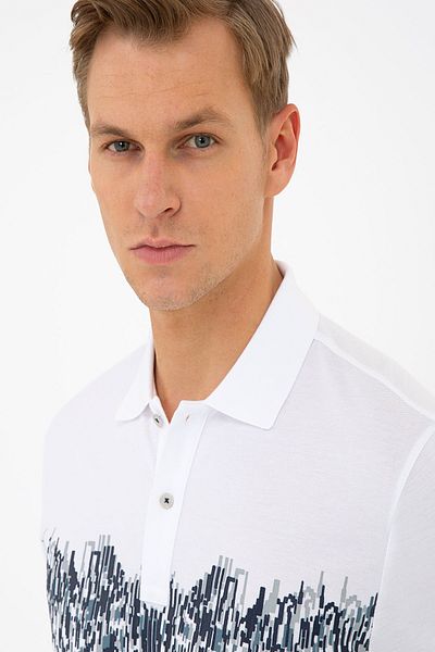 Pierre Cardin Μπλουζάκι Polo Neck White Slim Fit