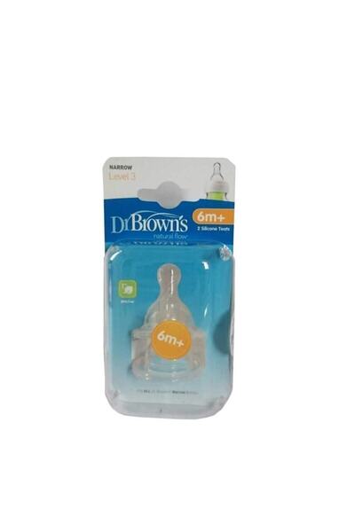 Dr.Brown's Dar Ağız 3.Evre 2'Li Silikon Biberon Emziği