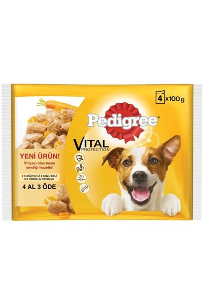 Pedigree Pouch Et Çeşitleri Yaş Köpek Maması 4'lü 100 Gr X 13 Adet