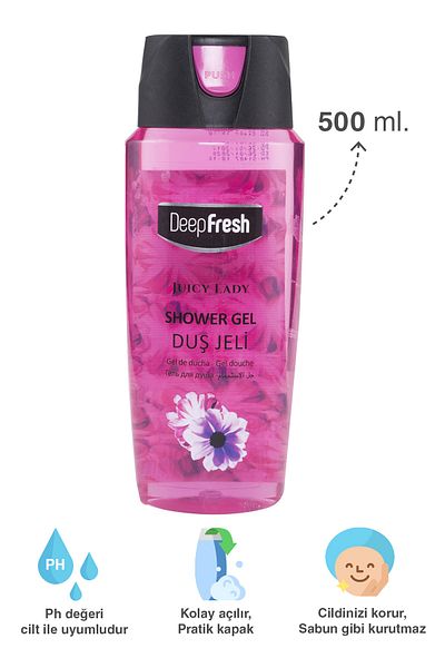 Deep Fresh Practical Covered Women's Shower Gel Juicy Lady 500 ml