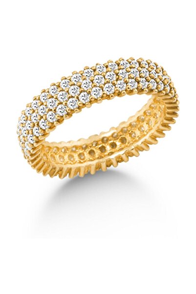 Gümüş Çarşısı Kadın 3 Sıra Gold Tamtur Yüzük