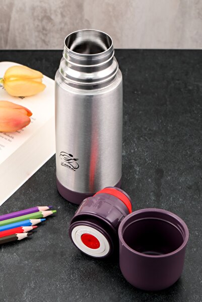Cooker Shop Premium Paslanmaz Çelik 0.3 Lt Piknik Kamp Çay Kahve Termosu (mor)