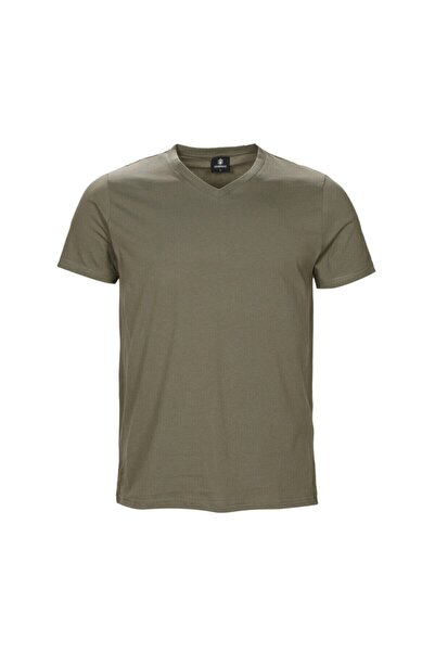 lumberjack Tricou pentru bărbați kaki As00541818100581739 Ct106 Basic Gât în ​​V