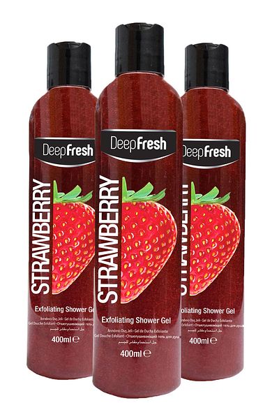 Deep Fresh Purifying Shower Gel Strawberry 3 X 400 Ml