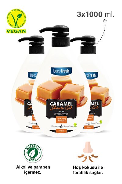 Deep Fresh Caramel Shower Gel 3 X 1 Lt
