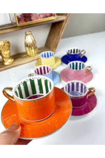 KRD Home 6lı Renkli Fincan Takımı