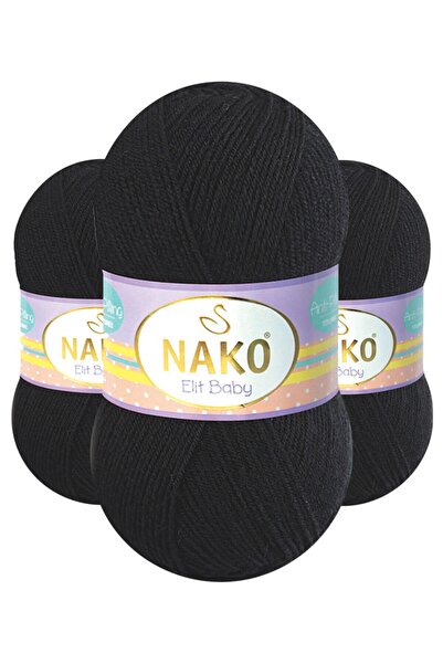 NAKO Elit Baby Tüylenmeyen Bebek Ipi Anti Pilling 5 Adet 00217 Siyah