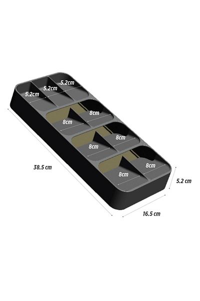OMAK Smoke Colored 50% Space Saving 9 Compartment Design Licensed Spoon Holder Decobella