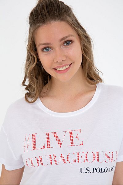U.S. Polo Assn. Tricou alb pentru femei