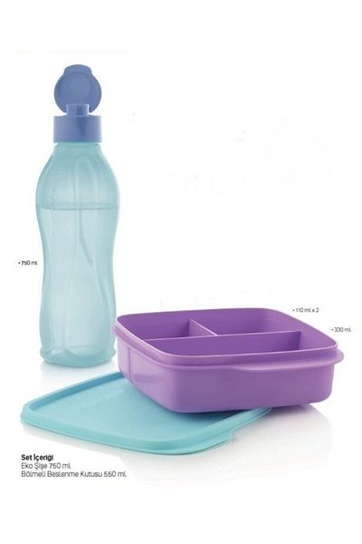 Tupperware Eco Bottle Water Bottle 750 Ml Easy Lid And Compartmented Lunch Box 550 Ml Set