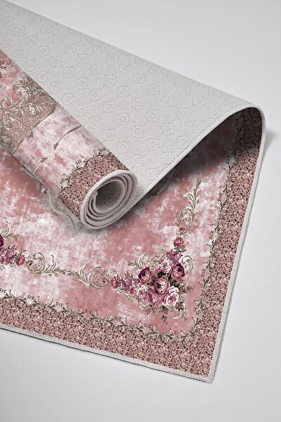 Alanur Home Alanur Trend Non-Slip Base Digital Bathroom Set Powder