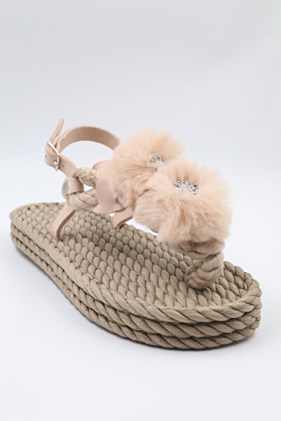 PASSAGE SHOES 6078 Bej Hasır Kadın Sandalet
