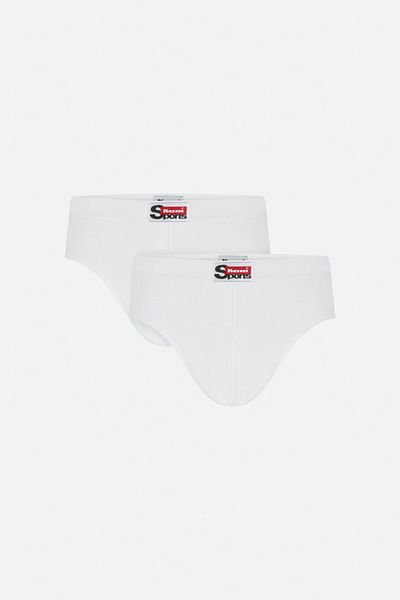 Kom Slip de bumbac Ariel Sportsman alb pentru bărbați, pachet de 2 Sl1003
