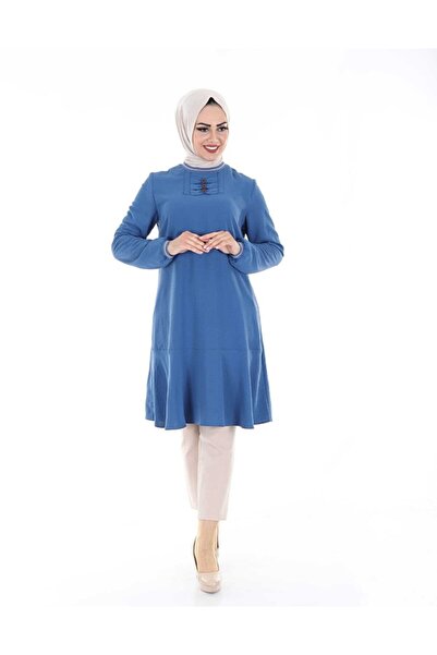 Wazze Kadın Ribanalı Indigo Tunik