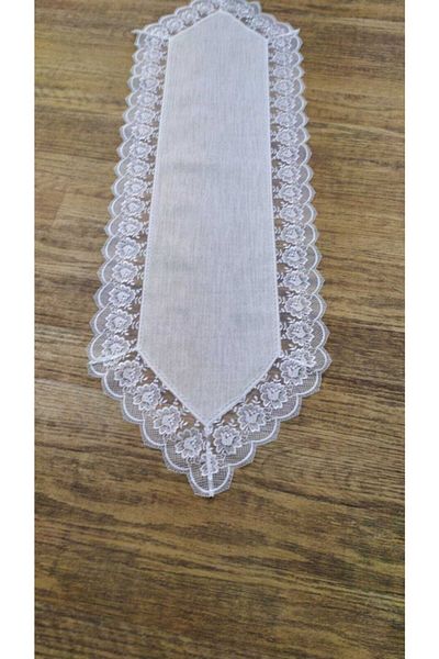 Çeyiz Bahçesi Runner cu dantelă franceză Lily 45&150