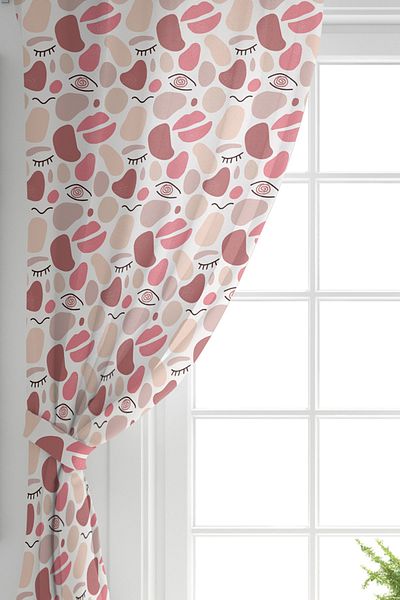 Realhomes Single Wing Colorful Bohemian Motif Digital Printed Background Curtain