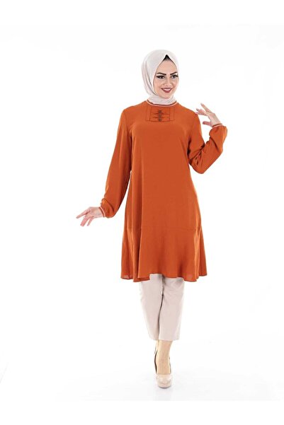 Wazze Kadın Kiremit Ribanalı Tunik