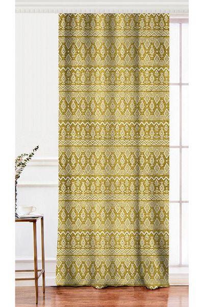 Realhomes Digital Printed Background Curtain with White Bohemian Drawing on Single Wing Gold Backdrop