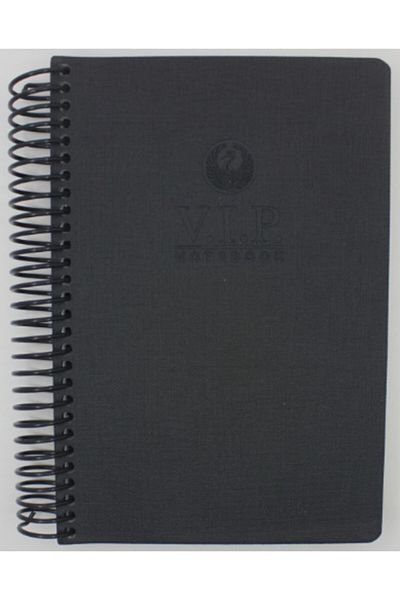 Gıpta Vip Spiral Leather Cover Notebook 17x24 140 Sheets Checkered Black