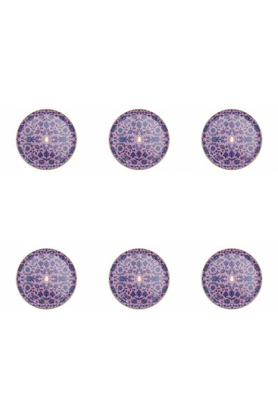Porland Glamorous Pink Flat Plate 24cm Set of 6 04ap021556