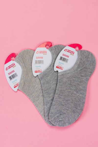Line Smart 6-Piece Women's Cotton Summer Snekers Gray Socks