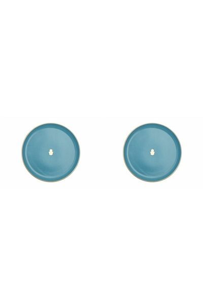 Porland Glamorous Turquoise Flat Plate 20cm Set of 2 04ap021560
