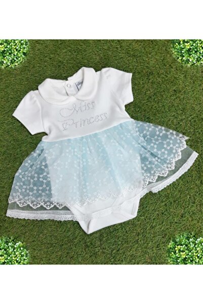 Sönmez Baby Kadın Su Yeşili Etekli Sim Nakışlı Kız Tül Etekli Body