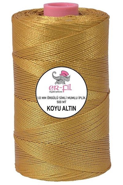 ERFİL İPLİK Erfil Glitter Candle 1.0 Mm 500 Mt Dark Gold