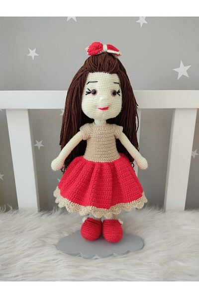Jaju Baby Long Haired Red Amigurumi Toy 40 Cm
