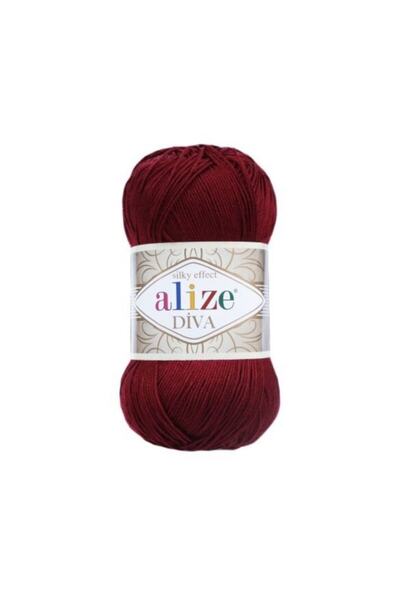 Alize Ață de tricotat manual Diva - 57 Roșu Claret -